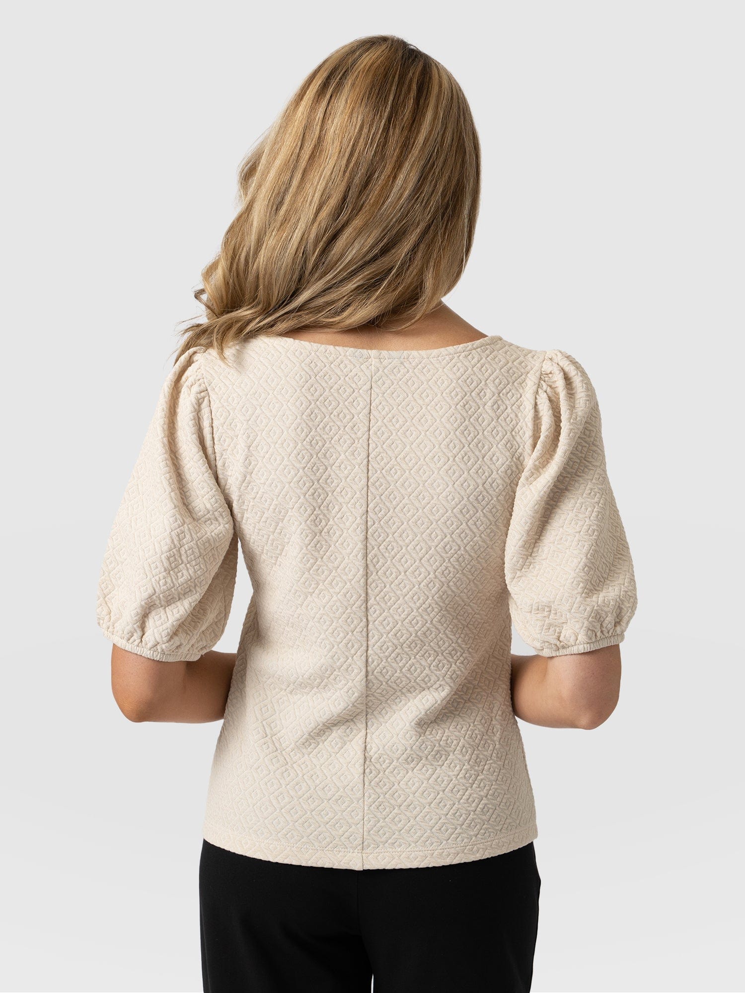 Olivia Puff Sleeve Tee - Beige